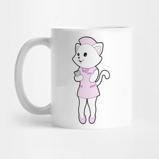 Cat as Nurse with Notepad Mug